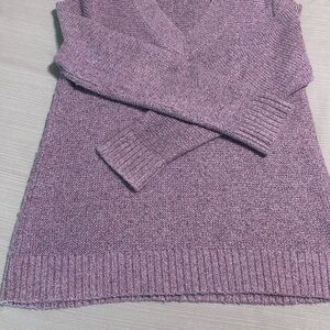 J. Jill Lavender V-Neck Knit Sweater